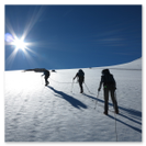 Eine Seilschaft auf dem Gletscher zum Vrenelisgärtli