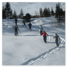 Eine Gruppe auf Schneeschuhen im Urnerboden