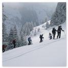 Skitourengruppe am Brüschbüchel im Klöntal