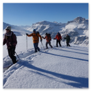 Anwendungsskitour während der Skitourenausbildung